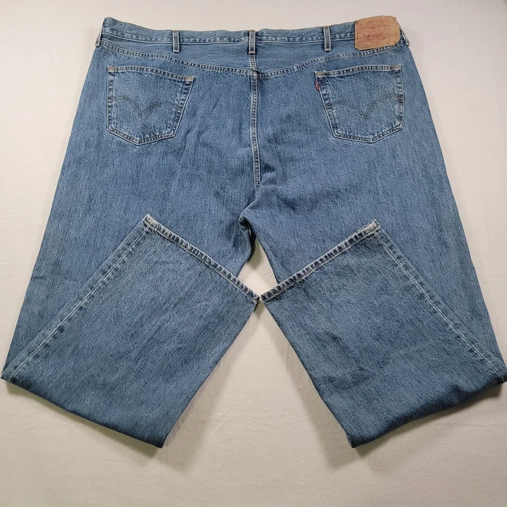 Levis 501 XX Jeans Mens 56x32 Blue Solid Straight Fit Cotton Button Fly Vintage